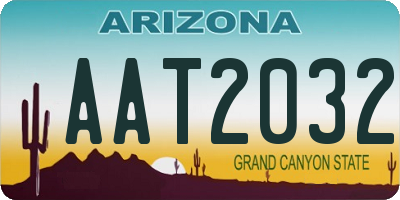 AZ license plate AAT2032