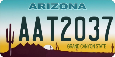 AZ license plate AAT2037