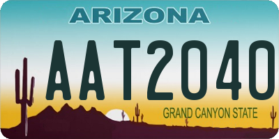 AZ license plate AAT2040