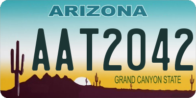 AZ license plate AAT2042