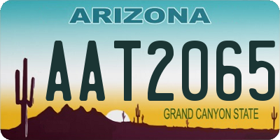 AZ license plate AAT2065