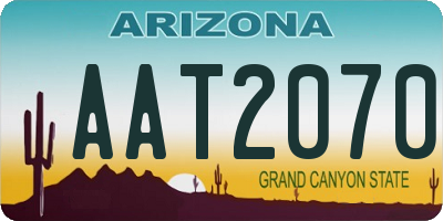 AZ license plate AAT2070