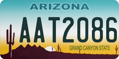 AZ license plate AAT2086