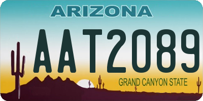 AZ license plate AAT2089