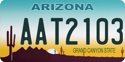 AZ license plate AAT2103