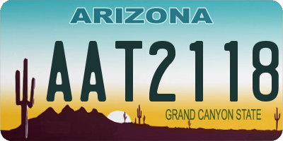 AZ license plate AAT2118