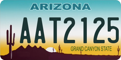 AZ license plate AAT2125