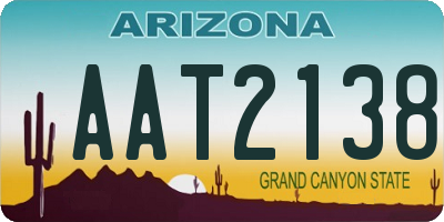 AZ license plate AAT2138