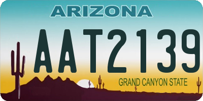 AZ license plate AAT2139