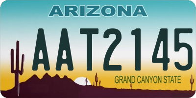 AZ license plate AAT2145