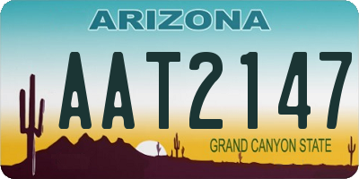 AZ license plate AAT2147