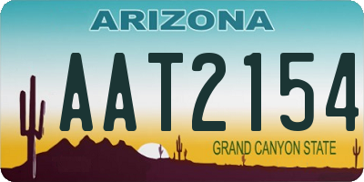 AZ license plate AAT2154