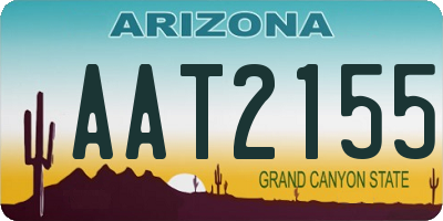 AZ license plate AAT2155