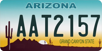 AZ license plate AAT2157