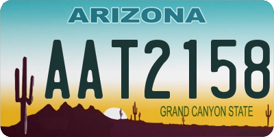 AZ license plate AAT2158