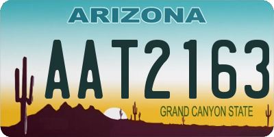 AZ license plate AAT2163