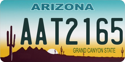AZ license plate AAT2165