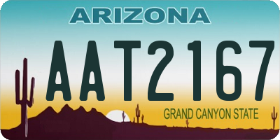 AZ license plate AAT2167