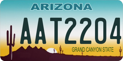 AZ license plate AAT2204