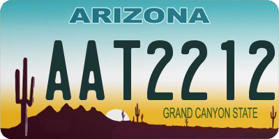 AZ license plate AAT2212