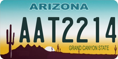 AZ license plate AAT2214