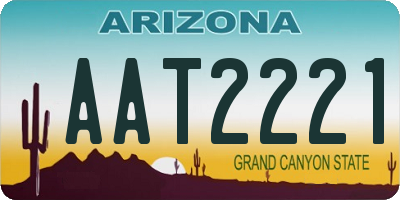 AZ license plate AAT2221