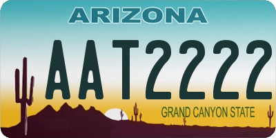 AZ license plate AAT2222
