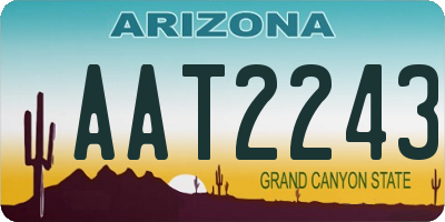 AZ license plate AAT2243