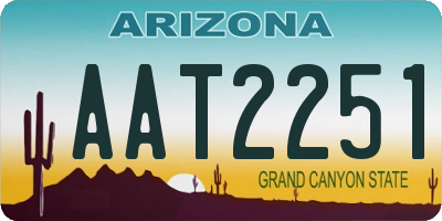 AZ license plate AAT2251