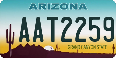 AZ license plate AAT2259