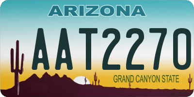 AZ license plate AAT2270