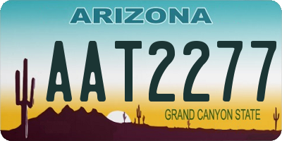 AZ license plate AAT2277