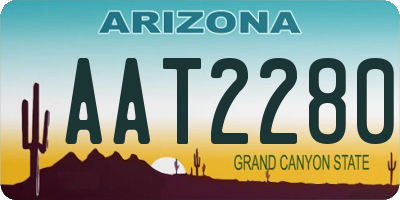 AZ license plate AAT2280