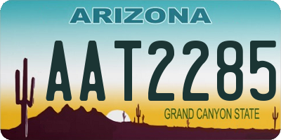 AZ license plate AAT2285