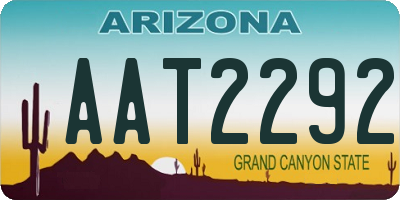 AZ license plate AAT2292