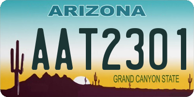 AZ license plate AAT2301