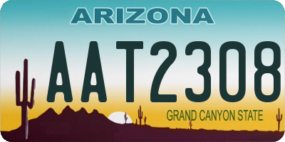 AZ license plate AAT2308