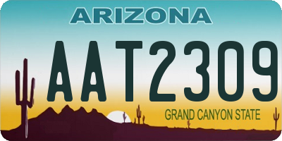 AZ license plate AAT2309