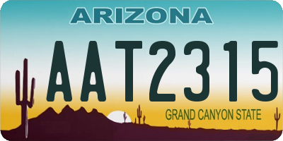AZ license plate AAT2315
