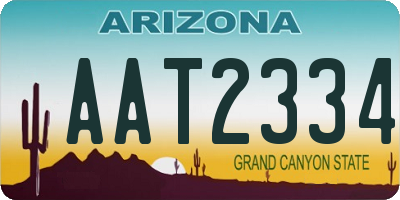 AZ license plate AAT2334