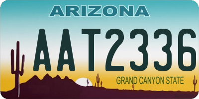AZ license plate AAT2336