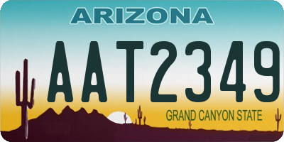 AZ license plate AAT2349