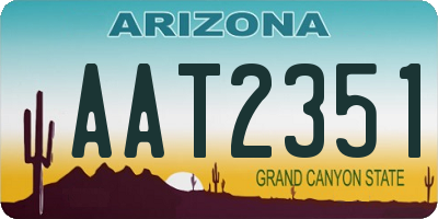 AZ license plate AAT2351
