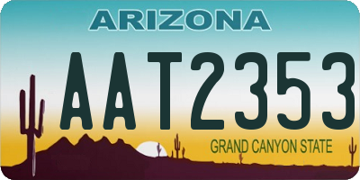 AZ license plate AAT2353