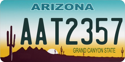 AZ license plate AAT2357