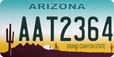 AZ license plate AAT2364