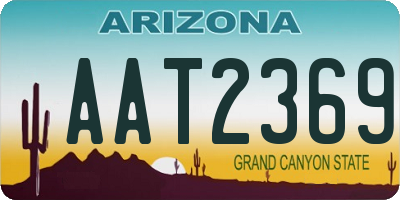 AZ license plate AAT2369