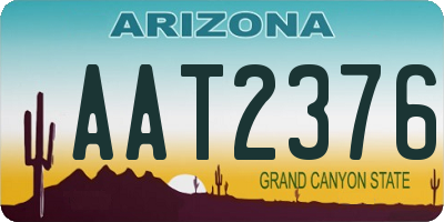 AZ license plate AAT2376