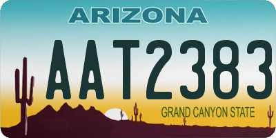 AZ license plate AAT2383