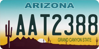 AZ license plate AAT2388